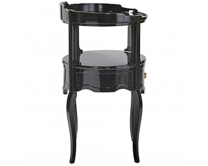 Toscano - Adoree French Occasional Side Table in Black, Mahogany