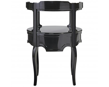 Toscano - Adoree French Occasional Side Table in Black, Mahogany