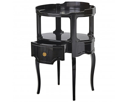 Toscano - Adoree French Occasional Side Table in Black, Mahogany