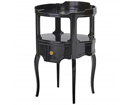 Toscano - Adoree French Occasional Side Table in Black, Mahogany