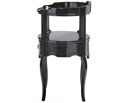 Toscano - Adoree French Occasional Side Table in Black, Mahogany