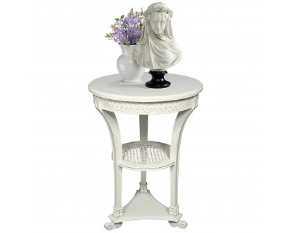 Toscano - Lanquedoc French-Style Pedestal Table in White, Mahogany