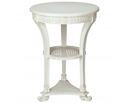 Toscano - Lanquedoc French-Style Pedestal Table in White, Mahogany