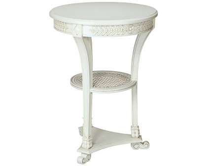 Toscano - Lanquedoc French-Style Pedestal Table in White, Mahogany