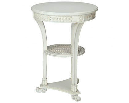 Toscano - Lanquedoc French-Style Pedestal Table in White, Mahogany