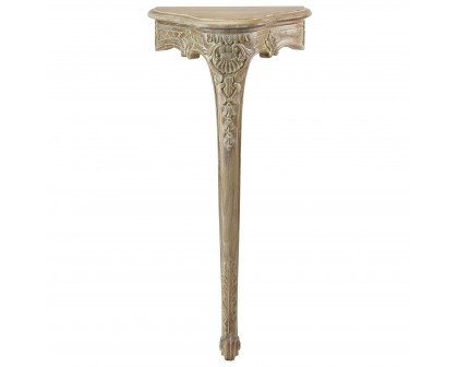 Toscano - Petite Louis XV Style Wall Mount Console Table in Whitewash, Mahogany