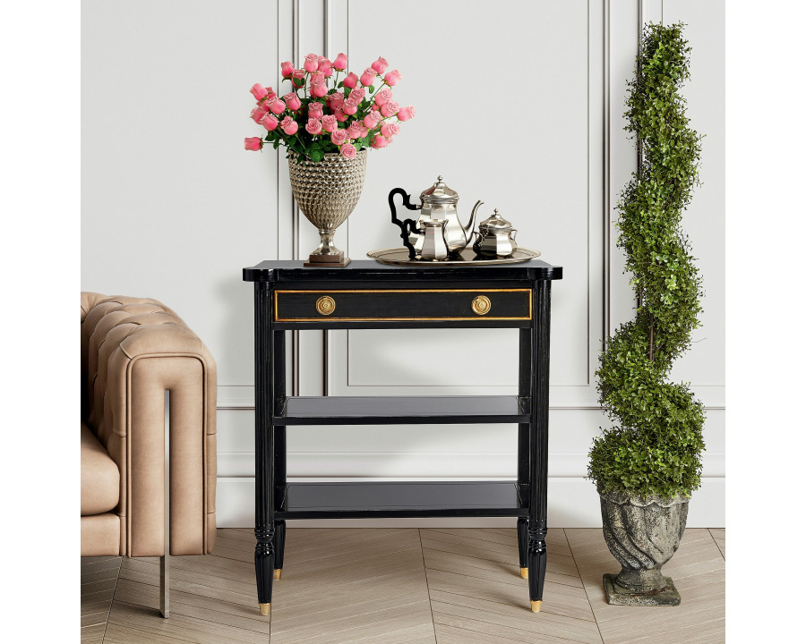 Toscano - Montmartre Ebonized French Console Table in Black, Mahogany