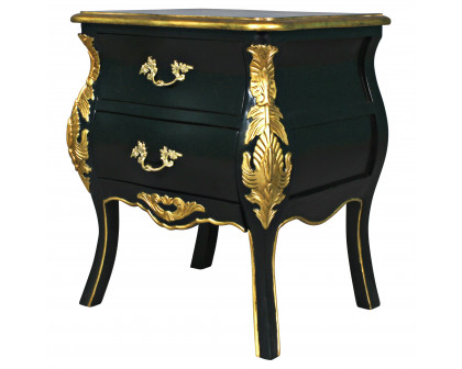 Toscano - Saint-Honore Bombe Nightstand Side Table in Mahogany