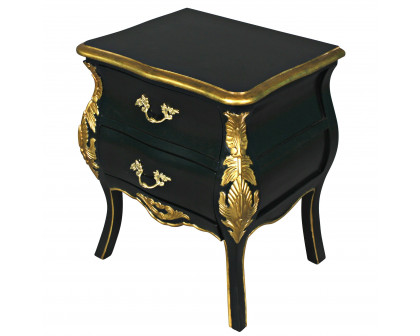 Toscano - Saint-Honore Bombe Nightstand Side Table in Mahogany