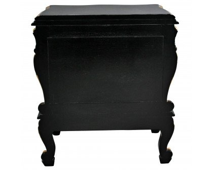 Toscano - Viennese Rococo Nightstand Side Table in  Mahogany