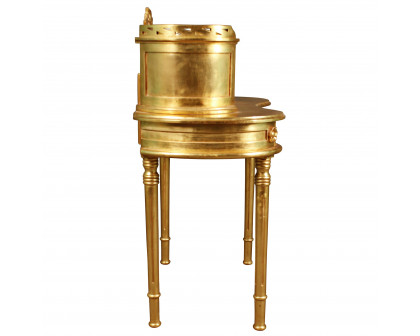 Toscano - Lady Constance’s Petite Writing Desk in Gold, Mahogany