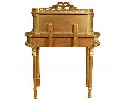 Toscano - Lady Constance’s Petite Writing Desk in Gold, Mahogany