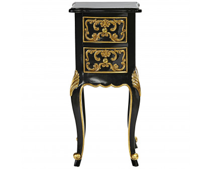 Toscano - Princess Josephine French Baroque Petite Bedside Table in Mahogany