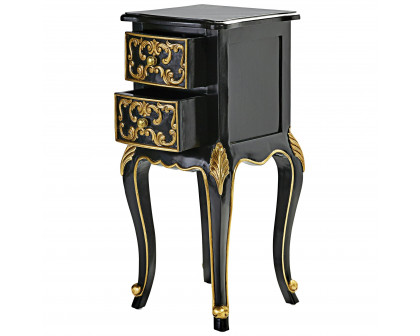 Toscano - Princess Josephine French Baroque Petite Bedside Table in Mahogany