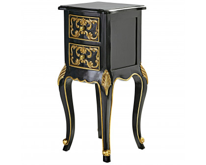 Toscano - Princess Josephine French Baroque Petite Bedside Table in Mahogany