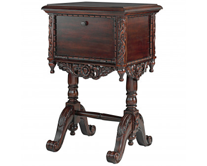 Toscano - Lady Rebecca Victorian-Style Bedside Table in Cherry, Mahogany