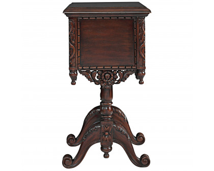 Toscano - Lady Rebecca Victorian-Style Bedside Table in Cherry, Mahogany