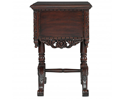 Toscano - Lady Rebecca Victorian-Style Bedside Table in Cherry, Mahogany