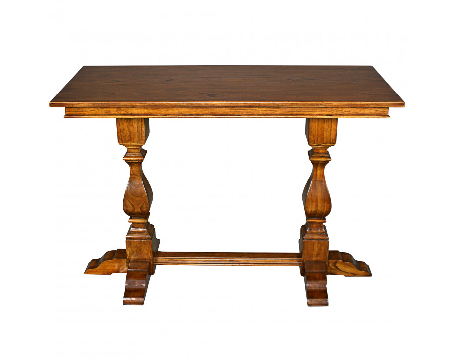 Toscano - Merseyside Pub Pedestal Console Table in Oak, Hardwood