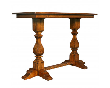 Toscano - Merseyside Pub Pedestal Console Table in Oak, Hardwood