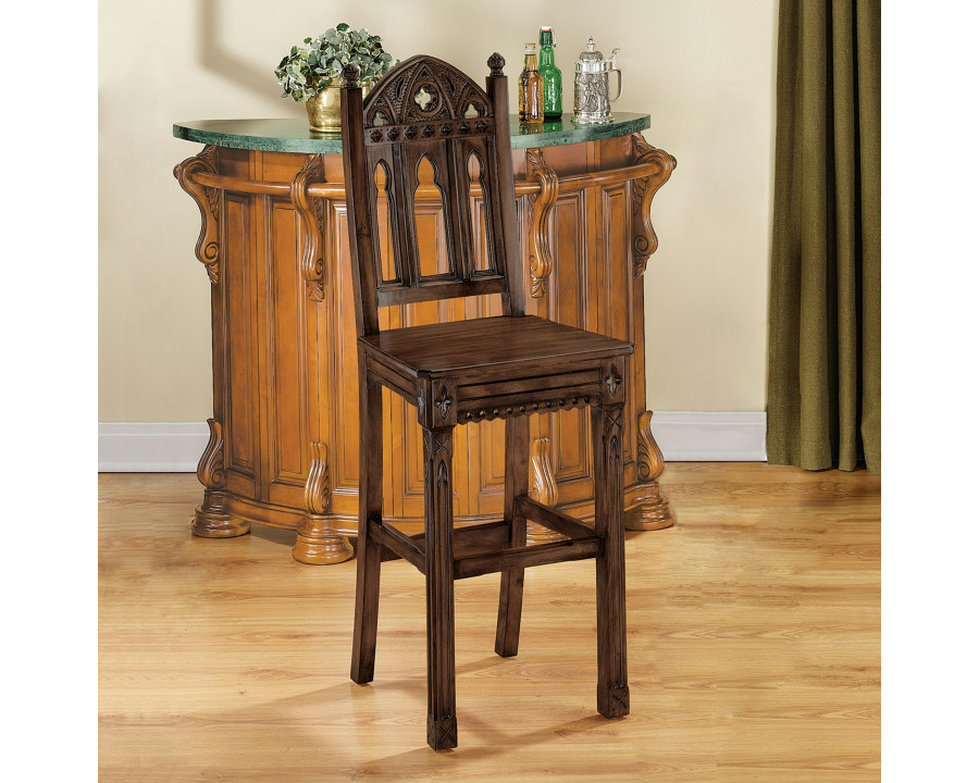 Toscano - Sudbury Gothic Hardwood Bar Stool