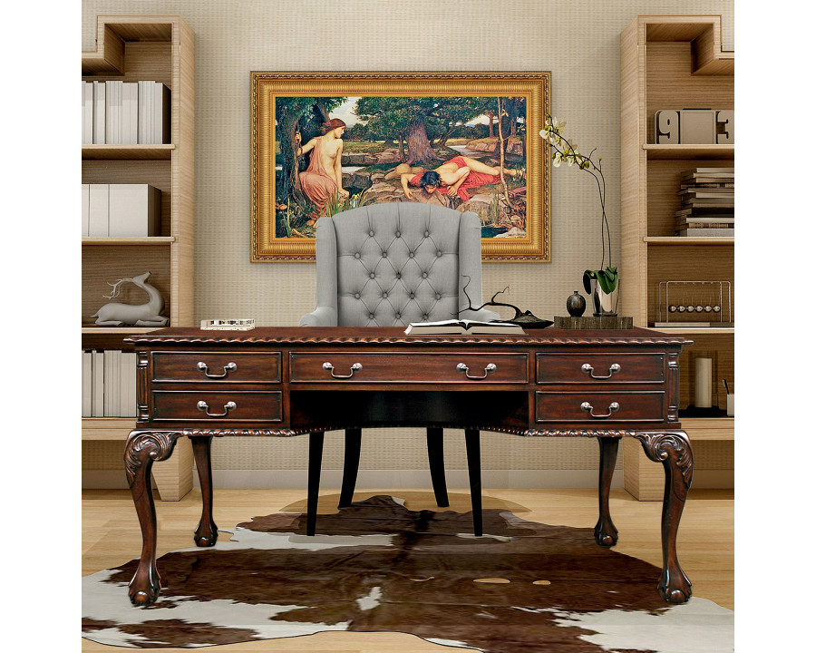 Toscano - 19th Century Chippendale Partners Writing Desk in Cherry, Mahogany