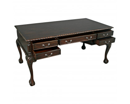 Toscano - 19th Century Chippendale Partners Writing Desk in Cherry, Mahogany