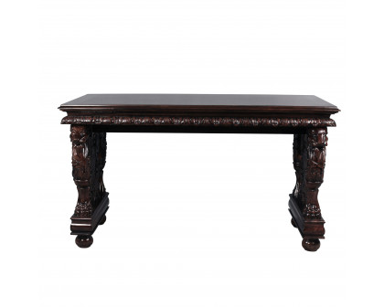 Toscano - Effingham Gryphon Library Table in Cherry, Mahogany