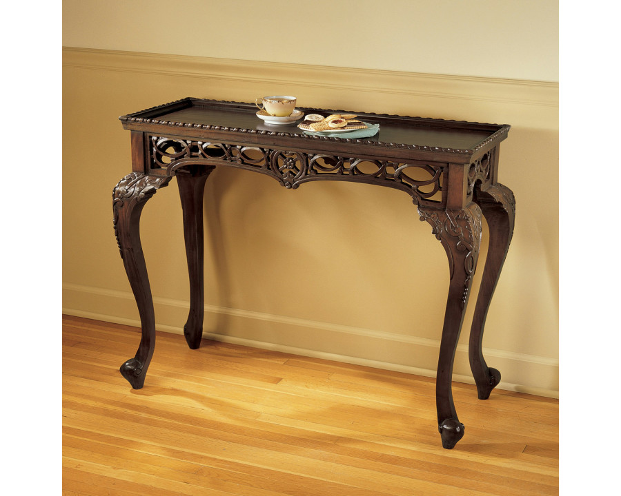 Toscano - Filigree Console Table in Cherry, Mahogany