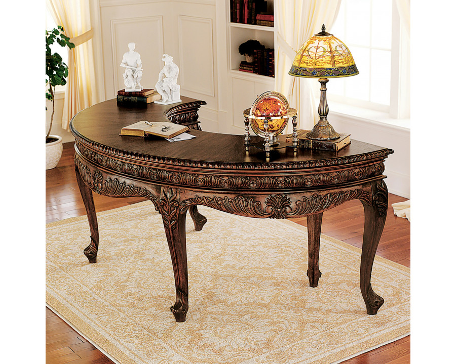 Toscano - La Voute Grande Crescent Executive Desk in Cherry, Mahogany