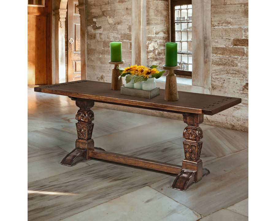 Toscano - English Gothic Refectory High Table in Walnut, Mahogany