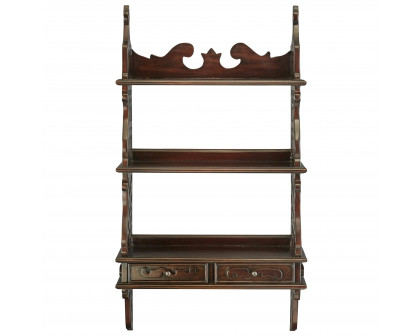 Toscano - Chinese Chippendale-Style Curio Shelves in Walnut, Mahogany