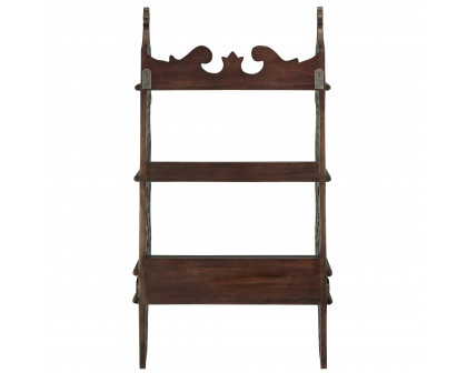 Toscano - Chinese Chippendale-Style Curio Shelves in Walnut, Mahogany