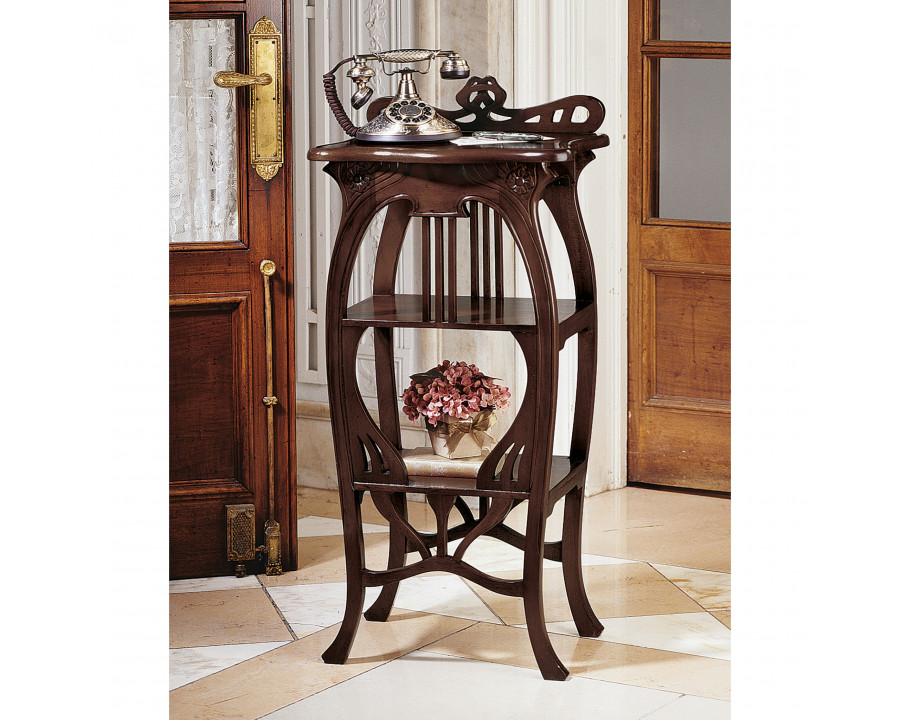 Toscano - Galle Art Nouveau Harp Side Table in Mahogany