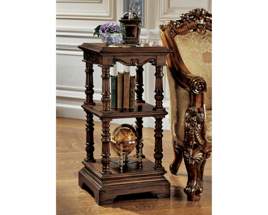 Toscano - The Lord Pimlicoe Etagere Pedestal in Cherry, Mahogany