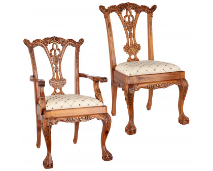 Toscano - Set of 6 English Chippendale Chairs in Pine, Wood