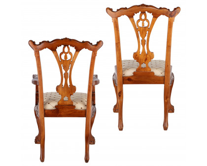 Toscano - Set of 6 English Chippendale Chairs in Pine, Wood