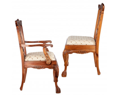 Toscano - Set of 6 English Chippendale Chairs in Pine, Wood