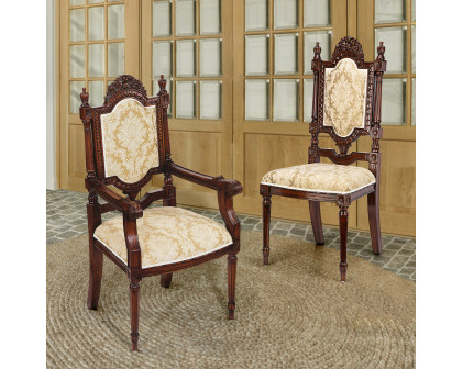 Toscano - Set of 6 Salon des Rosiers Dining Chairs in Walnut, Mahogany