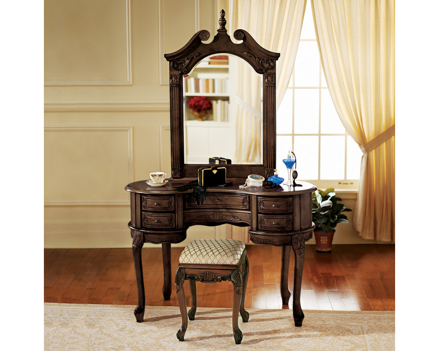 Toscano - The Queen Anne Dressing Table with Mirror in Cherry