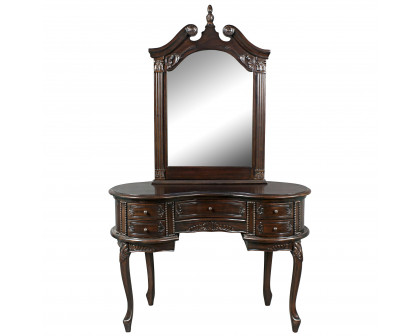 Toscano - The Queen Anne Dressing Table with Mirror in Cherry