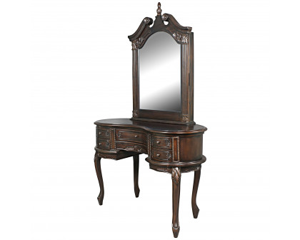 Toscano - The Queen Anne Dressing Table with Mirror in Cherry