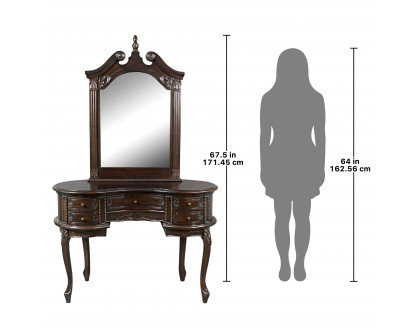 Toscano - The Queen Anne Dressing Table with Mirror in Cherry