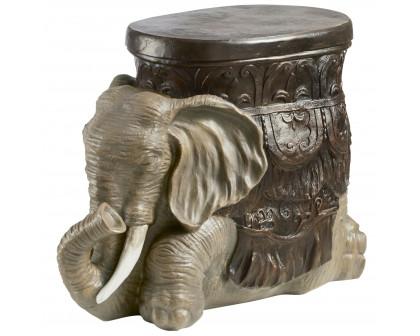 Toscano - The Sultans Elephant Sculptural Side Table in Designer Resin