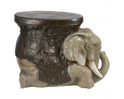 Toscano - The Sultans Elephant Sculptural Side Table in Designer Resin