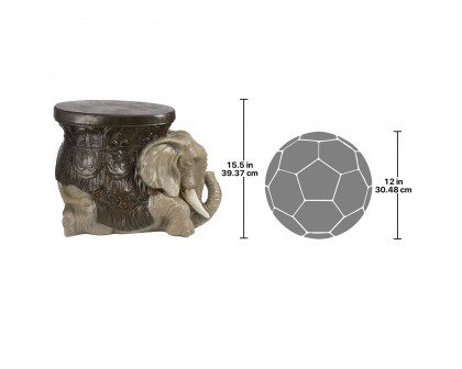 Toscano - The Sultans Elephant Sculptural Side Table in Designer Resin