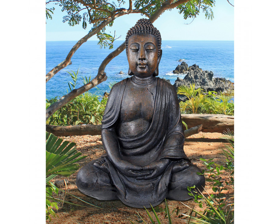 Toscano Meditative Buddha of the Grand Temple - Basalt Finish, Large