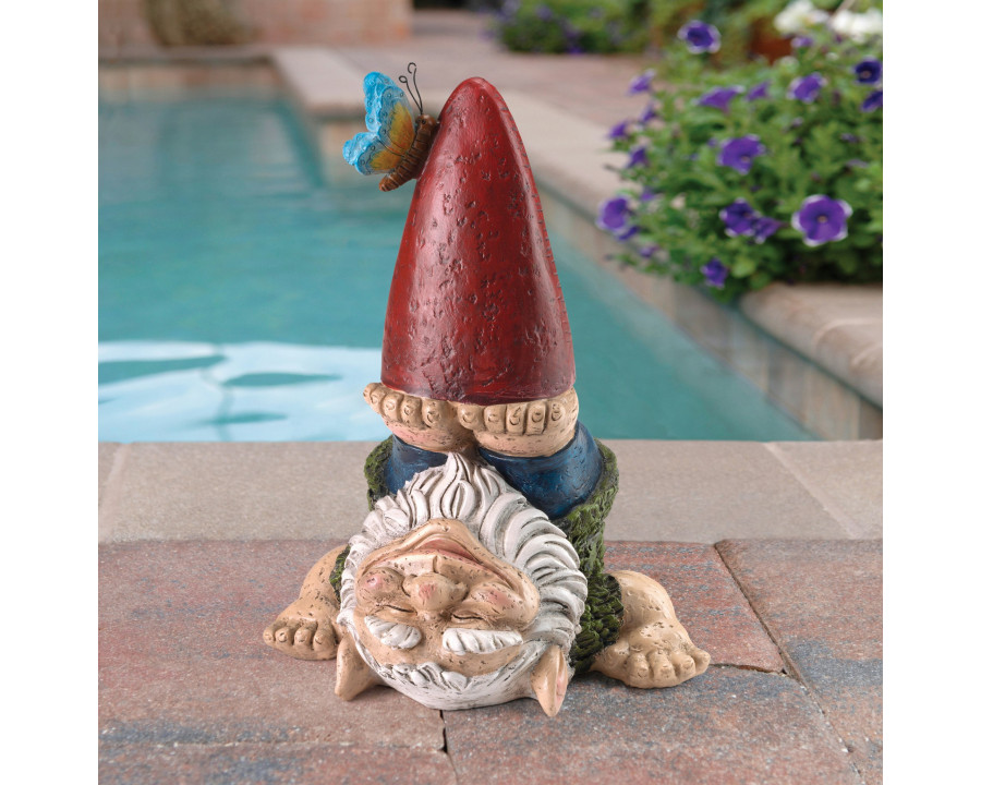 Toscano - Topsy-Turvy Theo Garden Gnome Statue