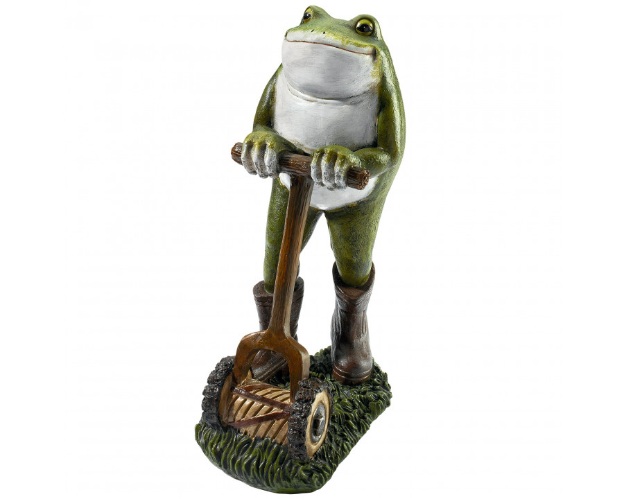 Toscano - Moses the Garden Toad Lawn Mower Frog Statue