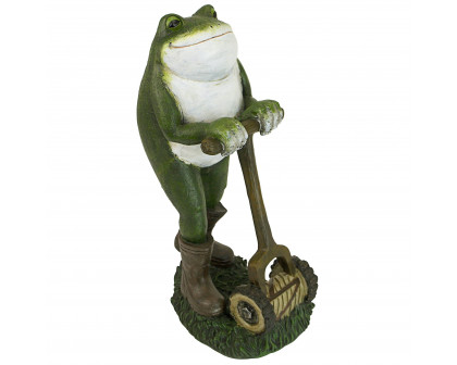 Toscano - Moses the Garden Toad Lawn Mower Frog Statue